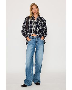 By Anthropologie 100% Cotton Long-Sleeve Check Shirt - Blue
