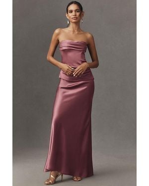 Mare Mare Strapless Ruched Corset Dress - Brown