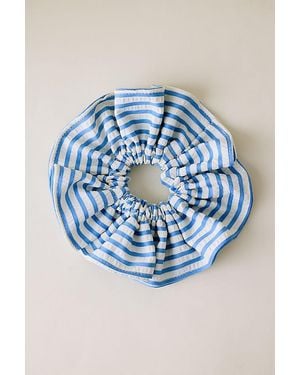 Anthropologie Oversized Stripe Scrunchie - Blue