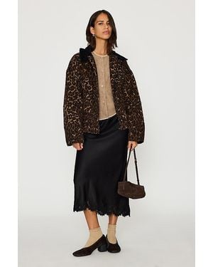 By Anthropologie Leopard Bomber Jacket - Blue