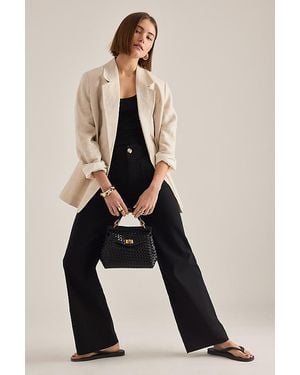 Maeve The Colette Beachy Linen Full-Length Wide-Leg Trousers By - Blue