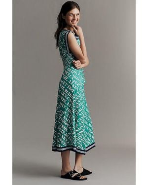 Maeve Sleeveless Hanky-Hem Midi Dress - Grey
