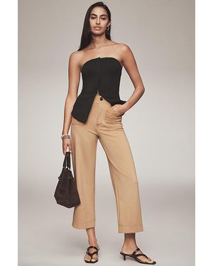 The Colette Collection by Maeve The Colette Knit Crop Wide-Leg Trousers By Maeve - Natural