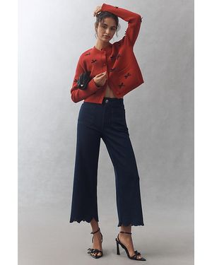 Maeve The Colette Scallop Crop Wide-Leg Jeans By - Blue