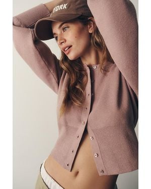 Daily Practice Everyday Crew-Neck Cardigan - Brown