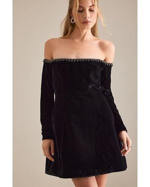 Bardot Nadene Trim Off-The-Shoulder Mini Dress - Black