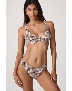 Rhythm London Check Underwire Bikini Top - Brown