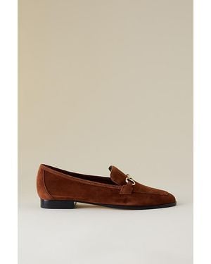 Maeve Slim Leather Loafers - Brown