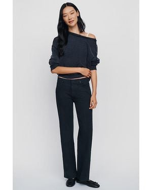 Pilcro Isla Clean-Waist Mid-Rise Stovepipe Jeans - Blue