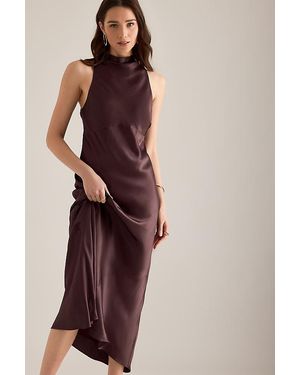 By Anthropologie Halter V-Neck Fit & Flare Midi Dress in Blue | Lyst UK