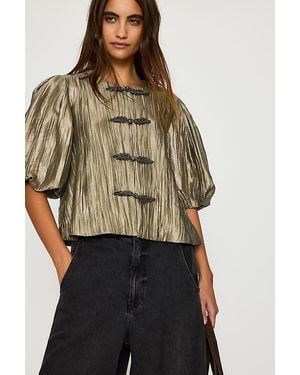 By Anthropologie Frog-Button Blouse - Brown