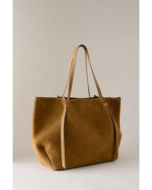 By Anthropologie Suede Shopper Tote Bag - Natural