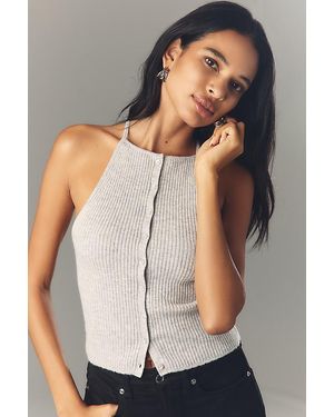 By Anthropologie Wool & Cashmere Button Knit Tank Top - Black