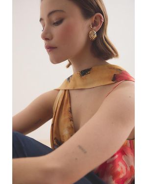 Anthropologie Sculptural Swirl Stud Earrings - Brown