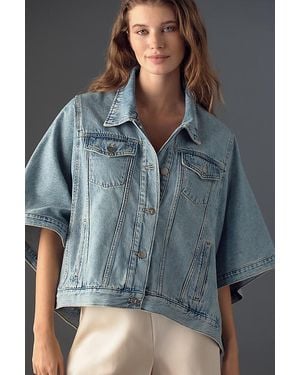Pilcro Denim Trucker Cape Jacket - Blue
