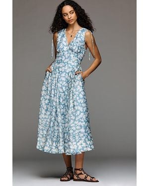Astr Emmery V-Neck Midi Dress - Grey