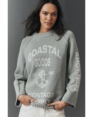 Pilcro Graphic Printed Crew-Neck Jumper - Orange