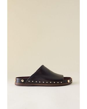 Kelsi Dagger Brooklyn Squish Stud Leather Slide Sandals - Black