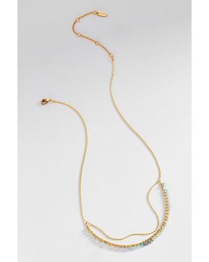 By Anthropologie Delicate Layered Beaded Necklace - White