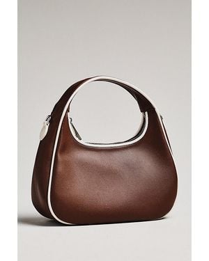Melie Bianco Piped Mini Shoulder Bag - Brown