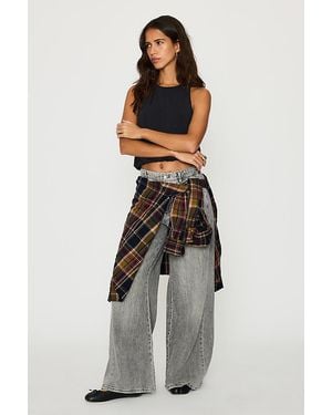 Anthropologie The Adi Mid-Rise Relaxed Wide-Leg Jeans By Pilcro - Grey