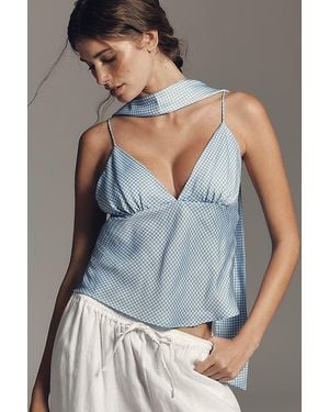 Maeve The Clara Scarf-Neck Cami Top By - Blue