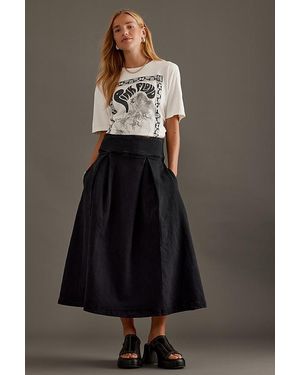 seventy + mochi Maddie Pleated Midi Skirt - Black