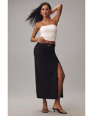By Anthropologie Side-Slit Column Midi Skirt - Blue
