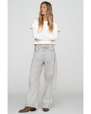 Pilcro Heritage Curve High-Rise Barrel Jeans - Grey