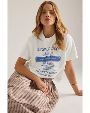 By Anthropologie Tacos Graphic Boxy T-Shirt - White