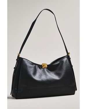 By Anthropologie Foldover Slouchy Buckle Shoulder Bag - Black