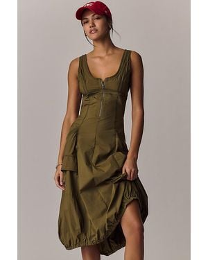 Daily Practice by Anthropologie Daily Practice Fastpack Bubble-Hem Midi Dress - Natural