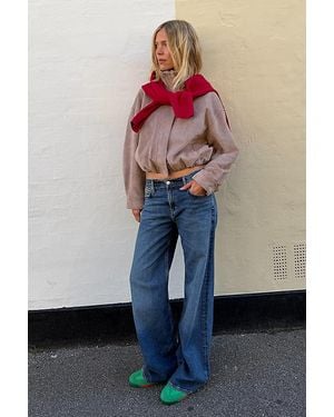 Maeve Faux-Suede Funnel-Neck Jacket - Natural