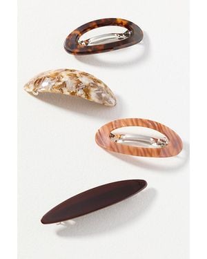 Anthropologie Resin Barrette Clips, Set Of 4 - White
