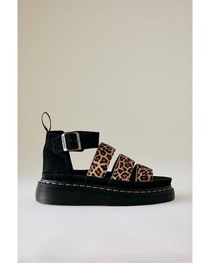 Dr. Martens Clarissa Ii Quad Leopard Leather Sandals - Black