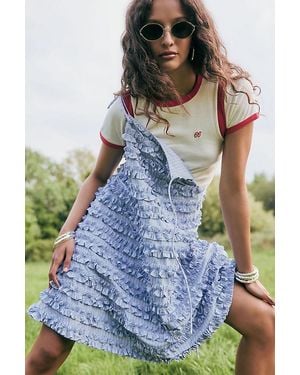 Damson Madder Leili Ruffle Mini Dress - Blue