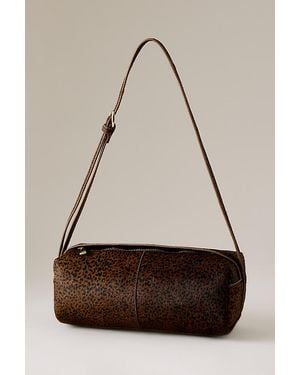 By Anthropologie Hair-On Leather Leopard Barrel Bag - Natural