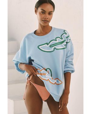 Celandine Embellished Crew-Neck Sweatshirt - Blue