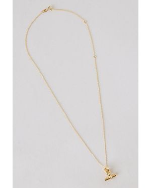 Tilly Sveaas Plated Mini T-Bar Necklace - White