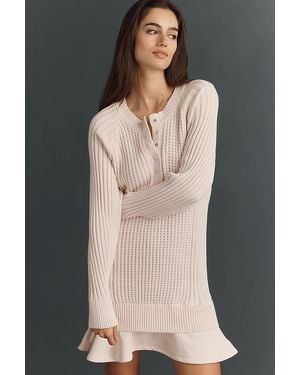 Daily Practice Twofer Waffle-Knit Mini Dress - Black