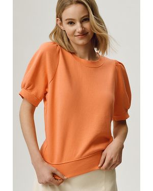 Maeve Puff-Sleeve Sweat T-Shirt - Orange