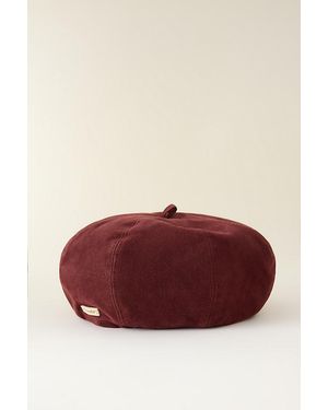 By Anthropologie Faux-Suede Beret - Red
