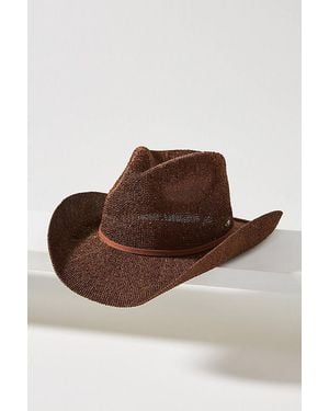 Anthropologie Sparkle Straw Cowboy Hat - Brown