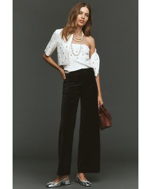 Maeve The Colette Full-Length Velvet Trousers By - Black