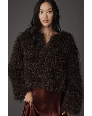 By Anthropologie Faux-Fur Jacket - Grey