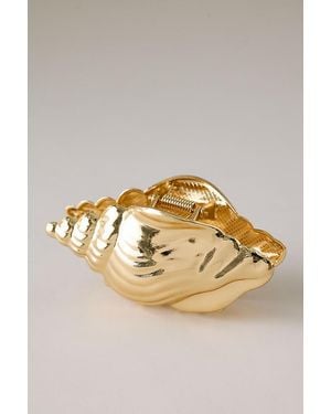 Anthropologie Metal Shell Hair Claw Clip - Metallic