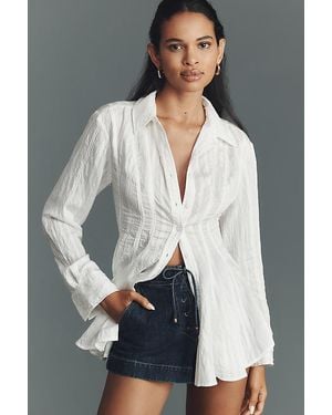 Maeve Waisted Tunic Shirt - Grey