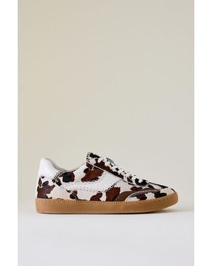 Dolce Vita Notice Stitch Calf Hair Trainers - Brown