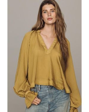 By Anthropologie Semi-Sheer Swing Blouse - Yellow