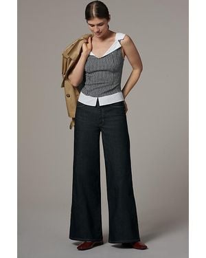 Pilcro The Robbie High-Rise Flared Fray Jeans By - Blue
